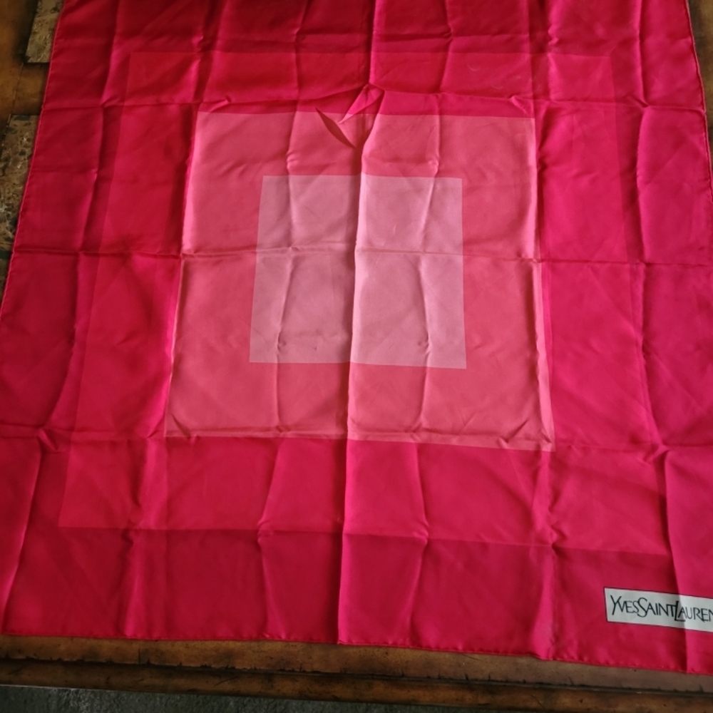 Yves Saint Laurent Red Scarf - Picture 2 of 2